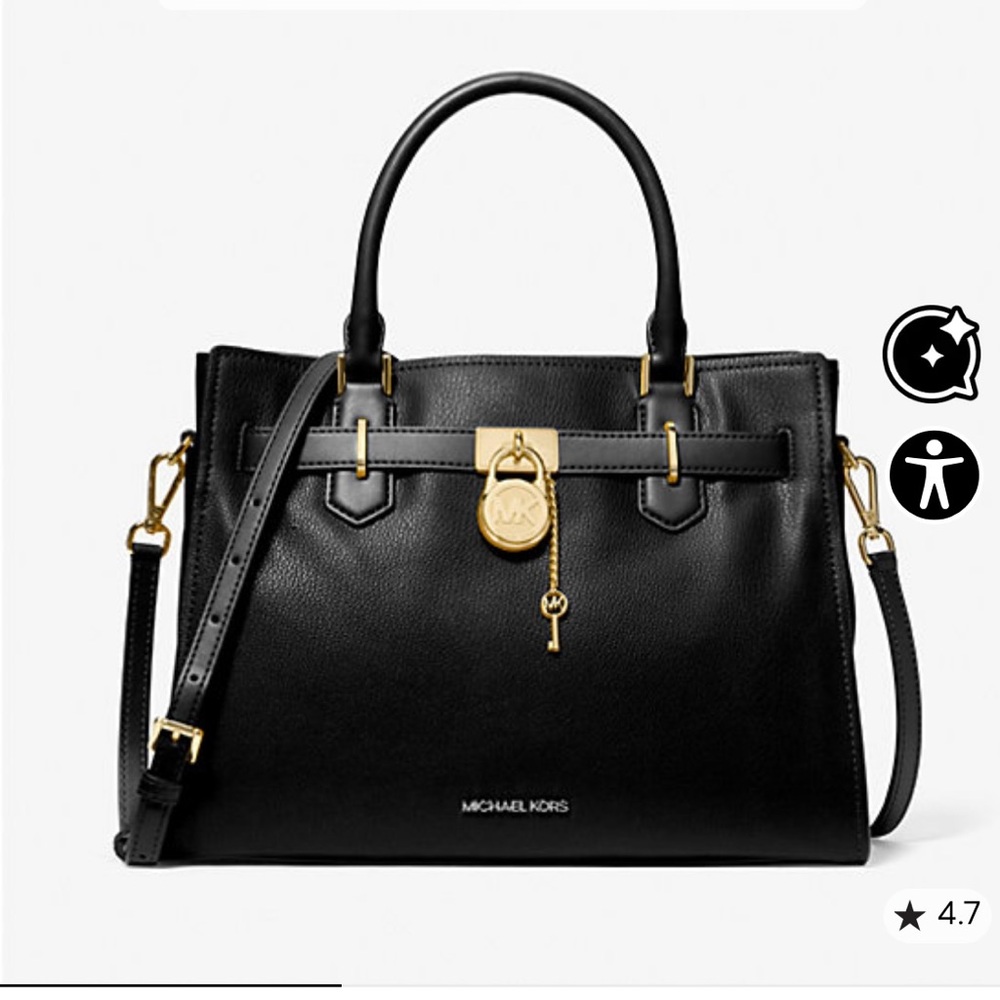 Michael Kors Black Satchel with Gold Accents